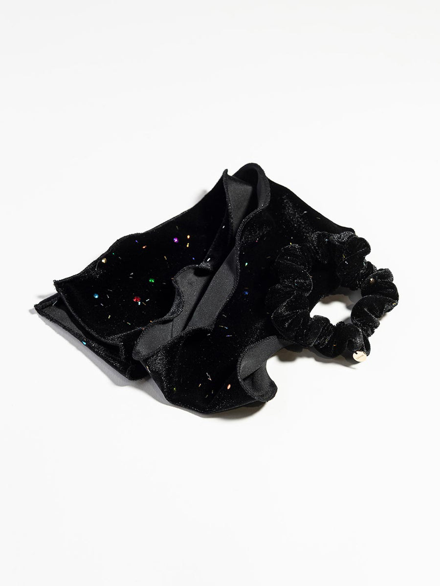 Sparkly velour ribbon chouchou in Black – TRESSE公式サイト