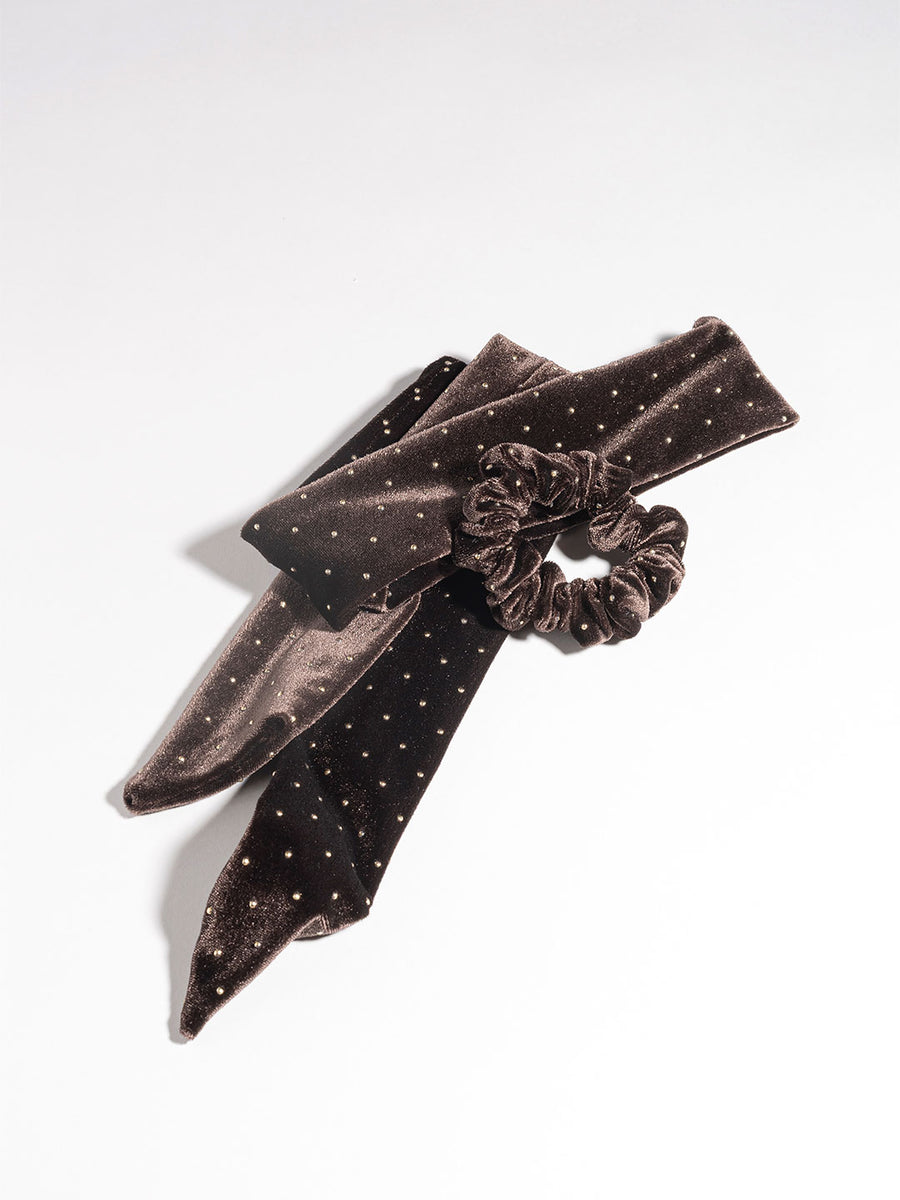 BRIGITTE dot ribbon chouchou in BRN×GLD – TRESSE公式サイト