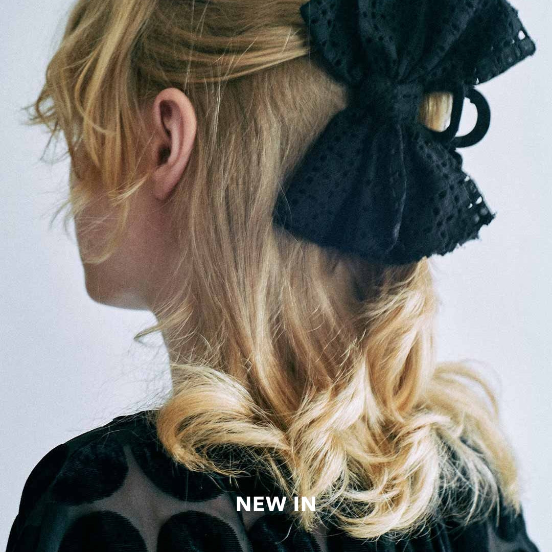 tresse Leather Ruban Clip in Black リボン TRESSE Leather Ruban Clip in Black（ヘアアクセサリー）｜BOICE FROM