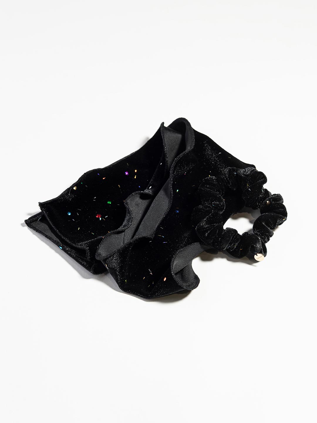 Sparkly velour ribbon chouchou in Black – TRESSE公式サイト