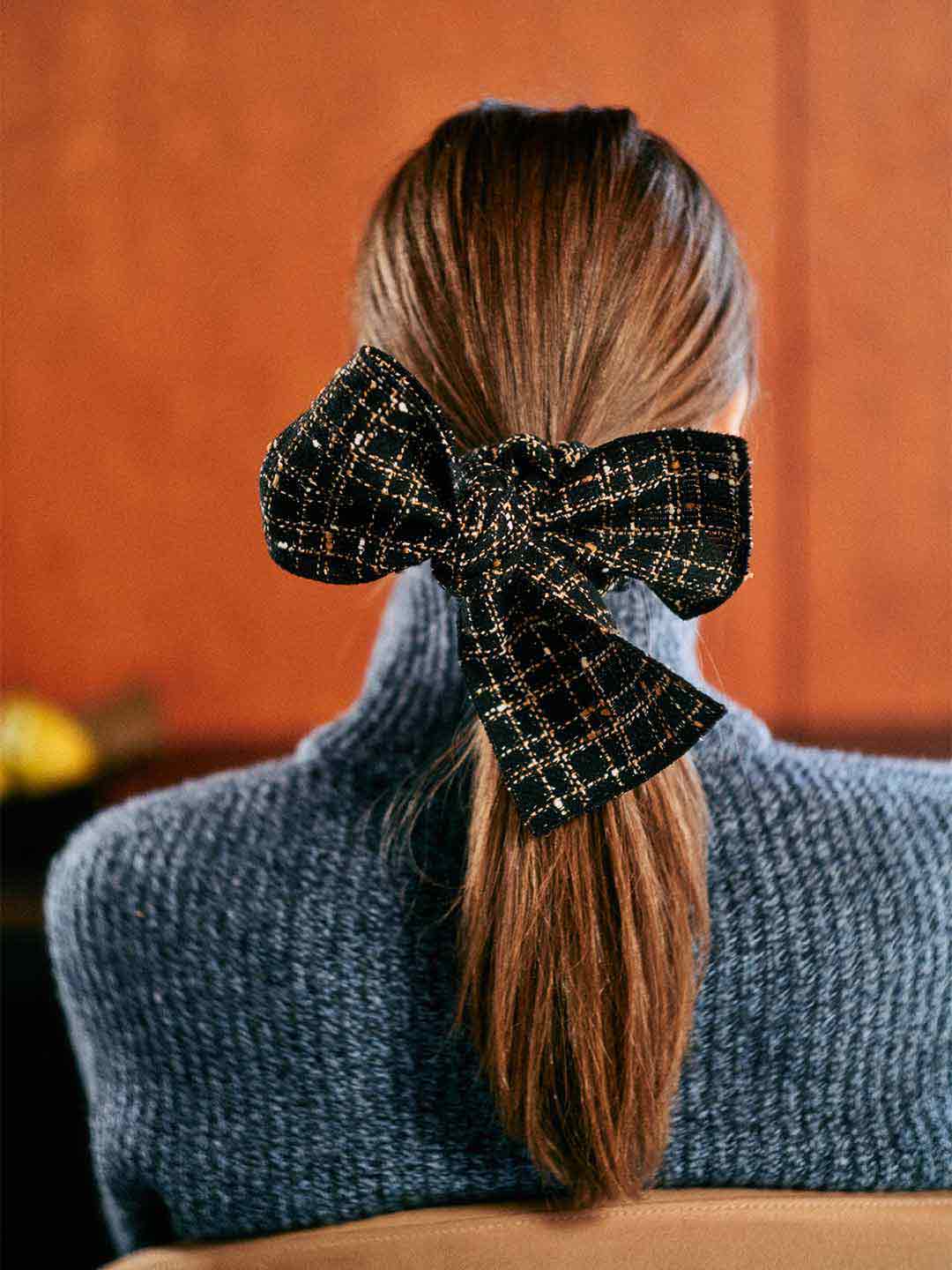 Tweed ribbon chouchou in Black – TRESSE公式サイト
