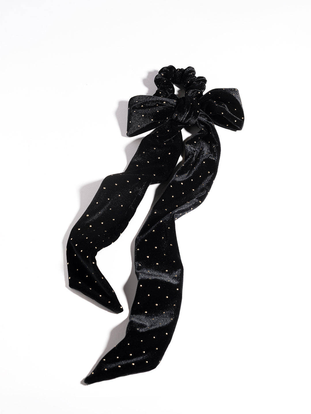 BRIGITTE dot ribbon chouchou in BK×GLD