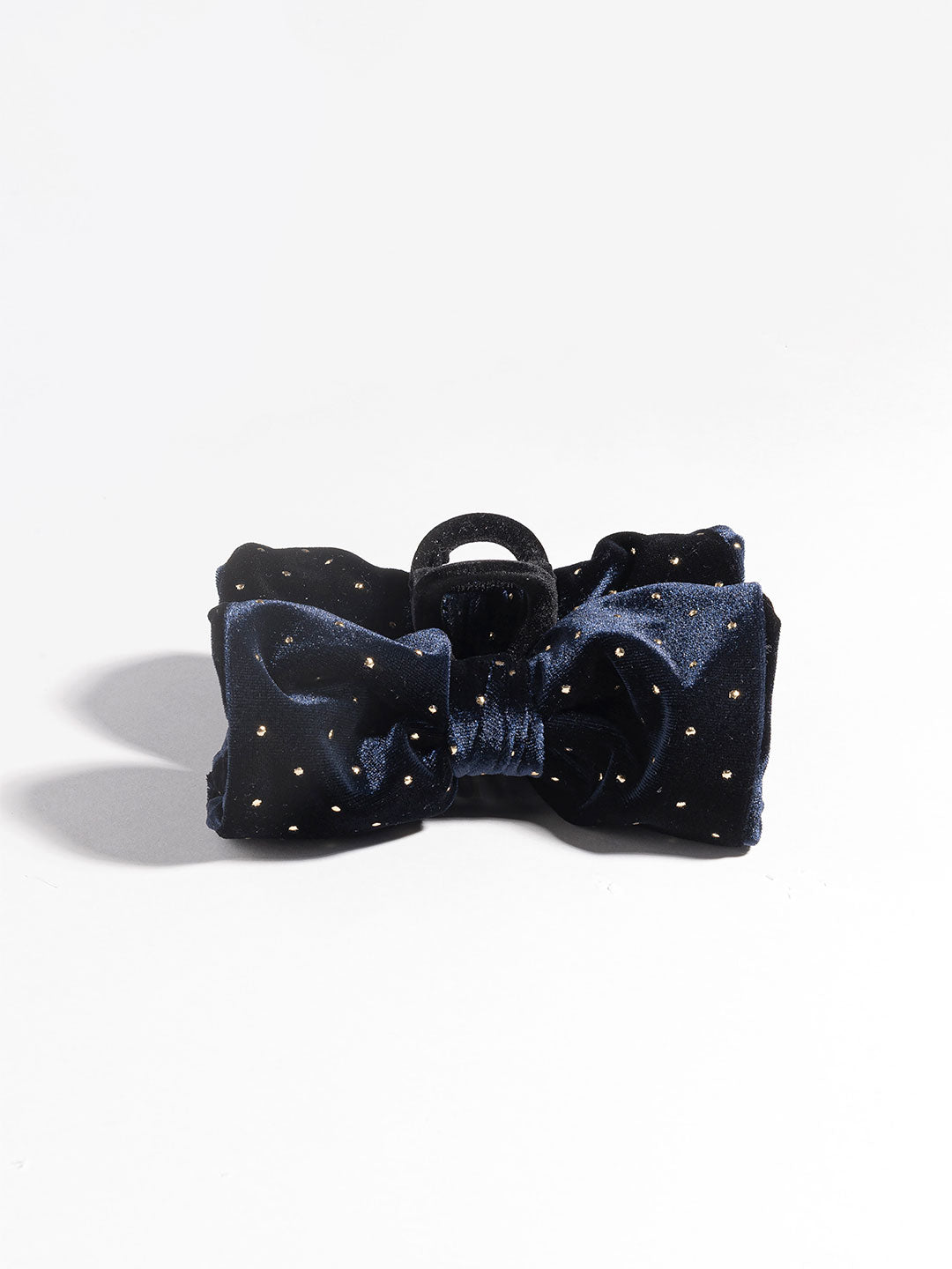 BRIGITTE dot ribbon clip in NVY×GLD