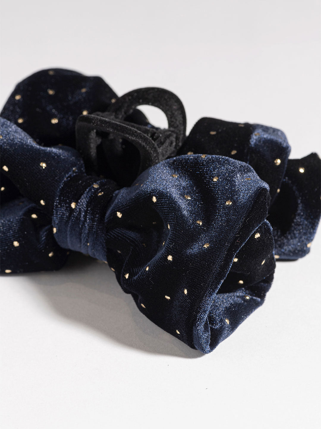 BRIGITTE dot ribbon clip in NVY×GLD