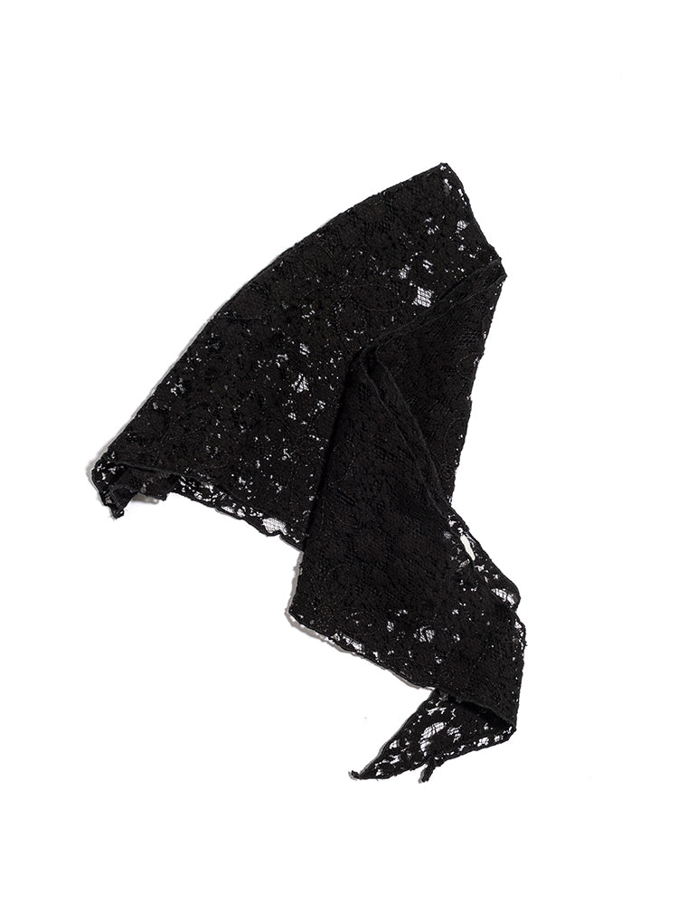 Flower Lace Scarf in Black
