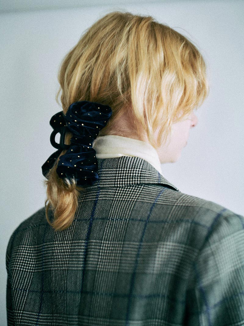 BRIGITTE dot ribbon clip in NVY×GLD