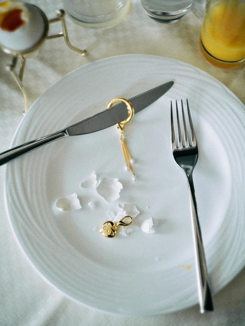 tiny heart charm in Gold