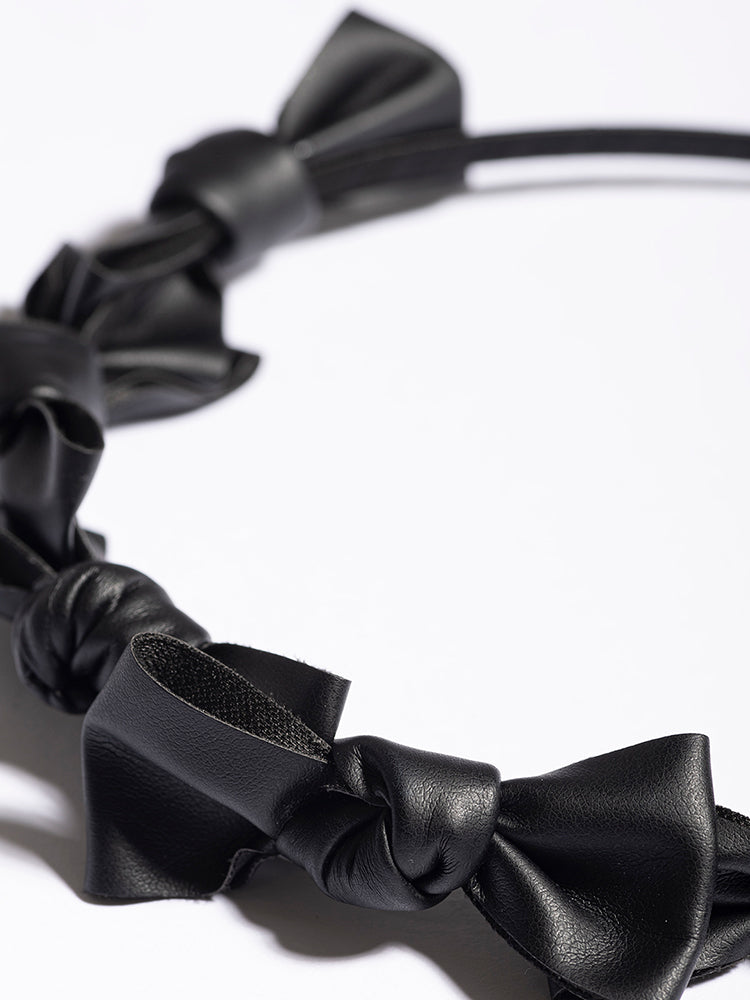 ヘアアクセサリー tresse Leather Ruban Clip in Black LEATHER-RUBAN-