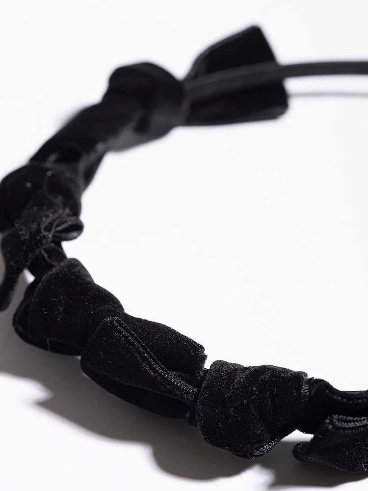 Ribbon Serre-tete in velvet in Black