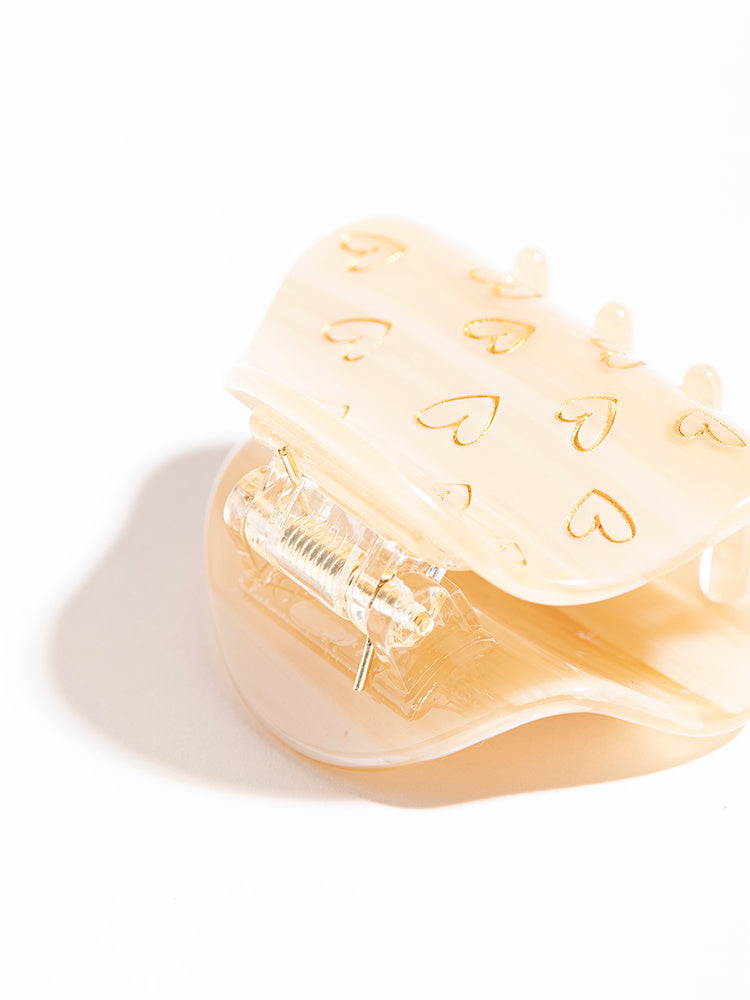 beans handwritten heart clip in Beige