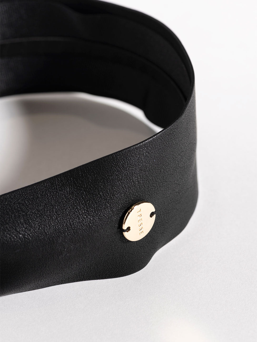 wide lether serre-tete in Black