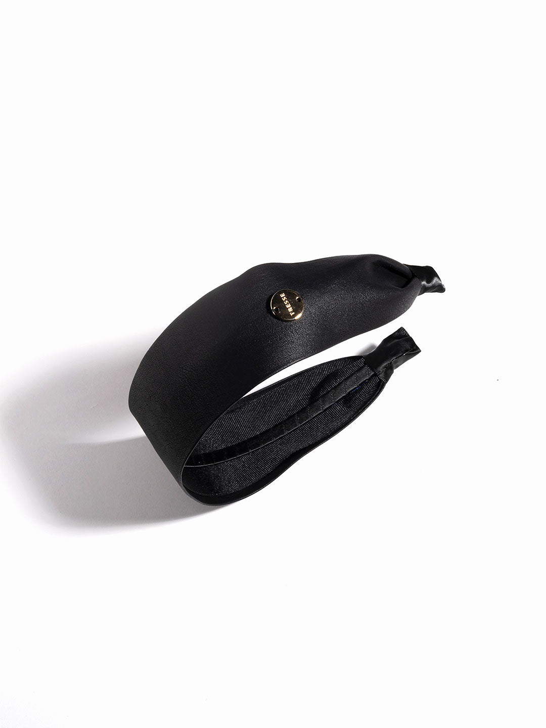 wide lether serre-tete in Black